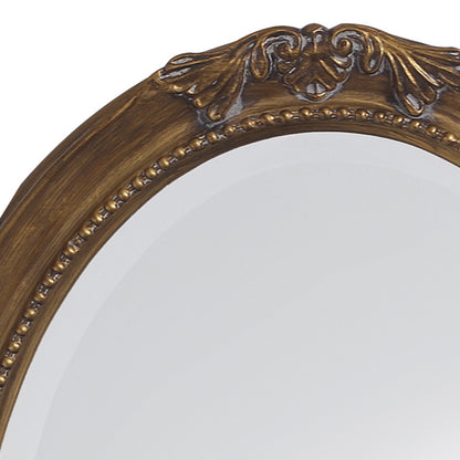 Miroir d'appoint avec cadre ovale doré de 33 po