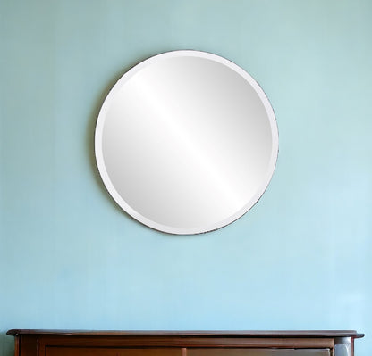 Miroir d'appoint rond gris sans cadre de 28 po