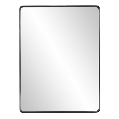 Miroir d'appoint avec cadre en métal noir de 40 po