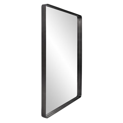 Miroir d'appoint avec cadre en métal noir de 40 po