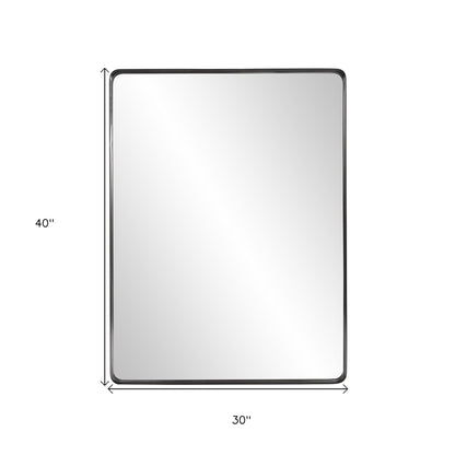 Miroir d'appoint avec cadre en métal noir de 40 po