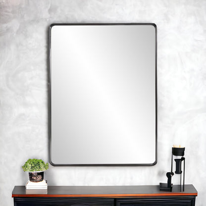 Miroir d'appoint avec cadre en métal noir de 40 po