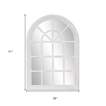 Miroir d'appoint encadré en arc blanc de 41 po