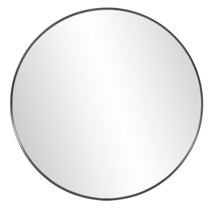 Miroir d'appoint rond noir avec cadre de 36 po