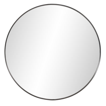 Miroir d'appoint rond noir avec cadre de 36 po