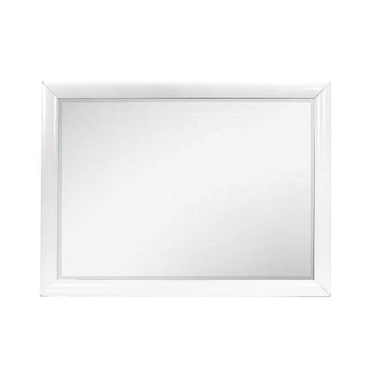 Miroir de commode en bois blanc de 34 po