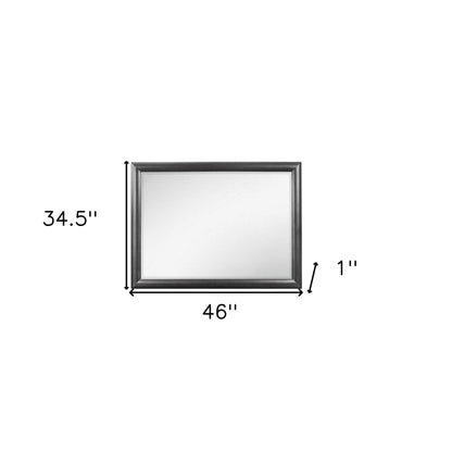 Miroir de commode avec cadre en bois gris foncé de 35 po