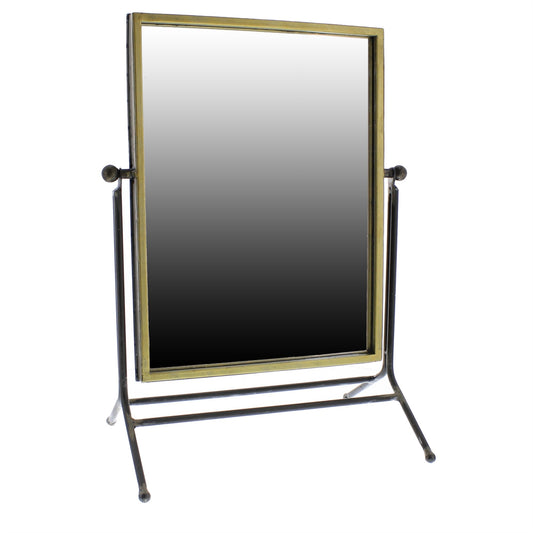 Miroir de table de rasage et de maquillage avec cadre noir de 18 po