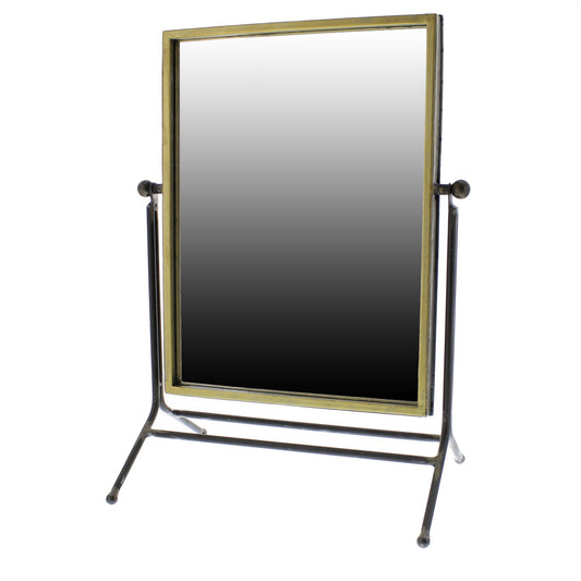 Miroir de table de rasage et de maquillage avec cadre noir de 18 po