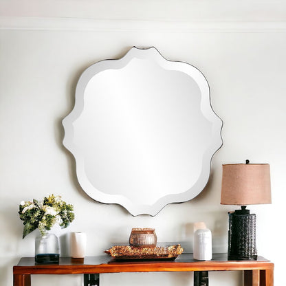 Miroir décoratif abstrait gris sans cadre de 16 po