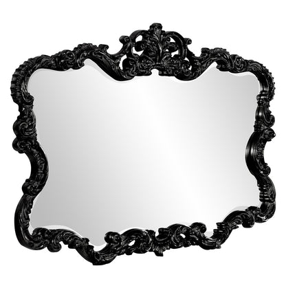 27" Black Ornate Scroll Framed Accent Mirror