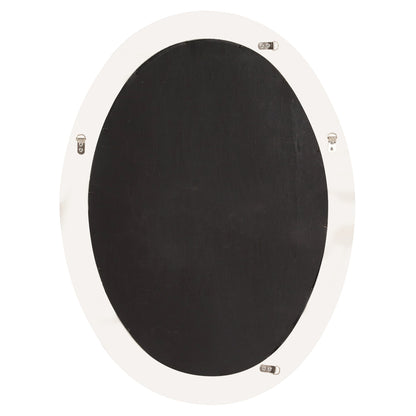 Oval Mirror In A Glossy White Wood Frame