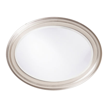 Miroir d'appoint ovale encadré argenté de 33 po