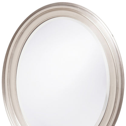 Miroir d'appoint ovale encadré argenté de 33 po