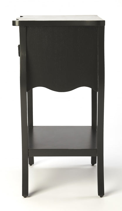 28" Black One Drawer Nightstand