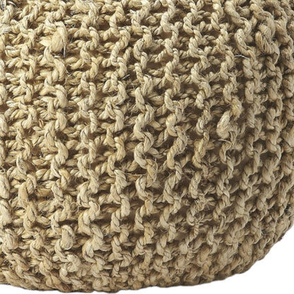 Pouf rond en jute naturel de 19 po