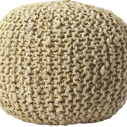 Pouf rond en jute naturel de 19 po