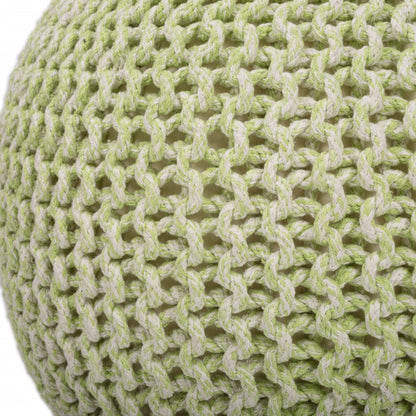 Pouf rond vert de 19 po