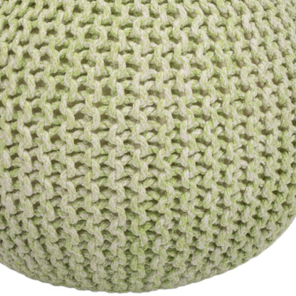 Pouf rond vert de 19 po