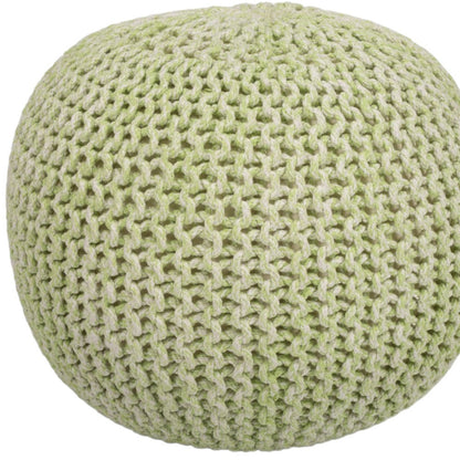 Pouf rond vert de 19 po