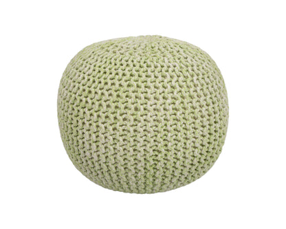 Pouf rond vert de 19 po