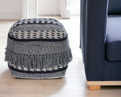 Pouf ottoman gris de 21 po