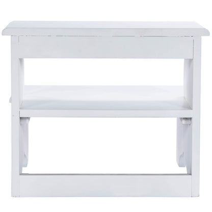 Escabeau en bois blanc de 18 po