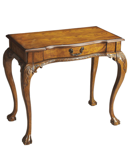 35" Brown Solid Wood Writing Desk