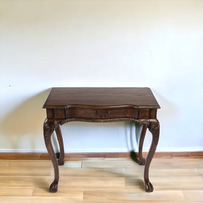 35" Brown Solid Wood Writing Desk