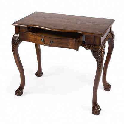 35" Brown Solid Wood Writing Desk