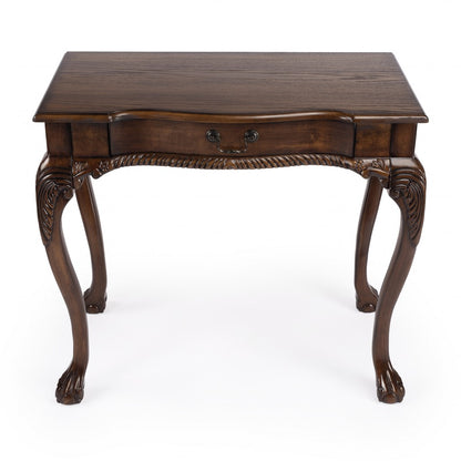 35" Brown Solid Wood Writing Desk