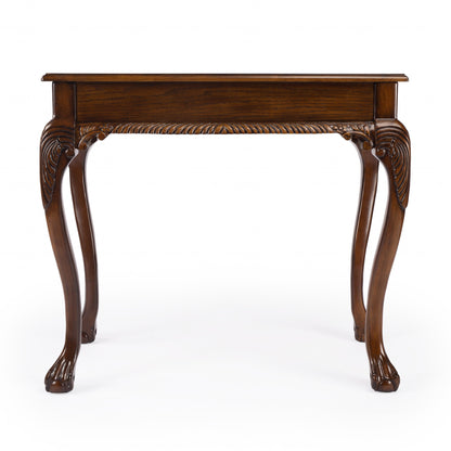 35" Brown Solid Wood Writing Desk