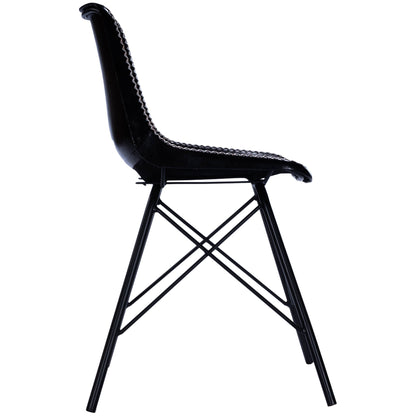 Chaise d'appoint en similicuir noir de 18 po