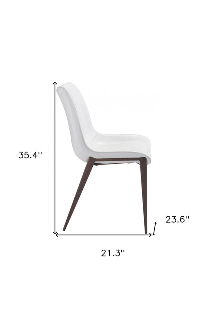 Lot de 2 chaises d'appoint ou de salle à manger en similicuir blanc Stich