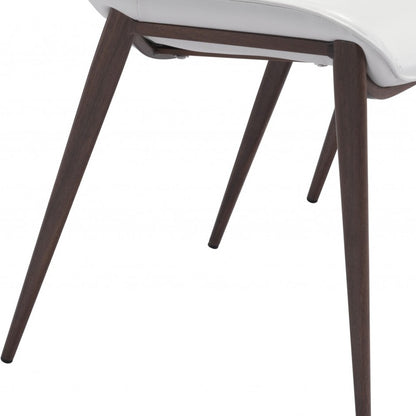 Lot de 2 chaises d'appoint ou de salle à manger en similicuir blanc Stich