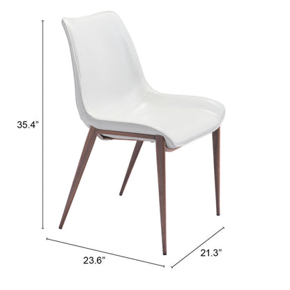 Lot de 2 chaises d'appoint ou de salle à manger en similicuir blanc Stich