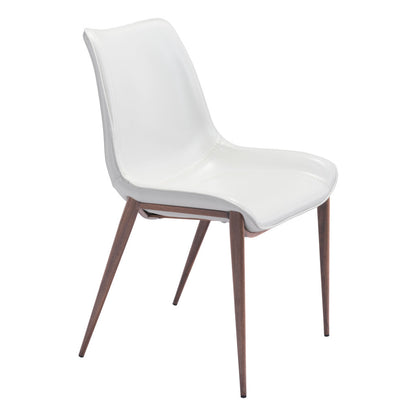 Lot de 2 chaises d'appoint ou de salle à manger en similicuir blanc Stich