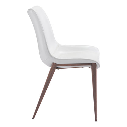 Lot de 2 chaises d'appoint ou de salle à manger en similicuir blanc Stich