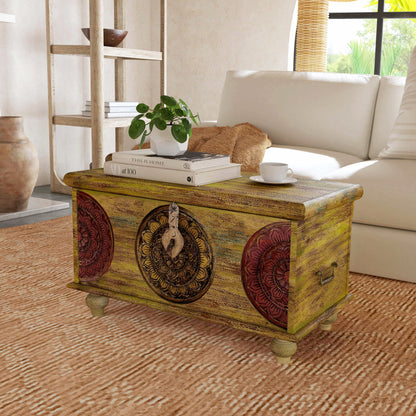 Table basse en tronc de bois sculpté Mesa