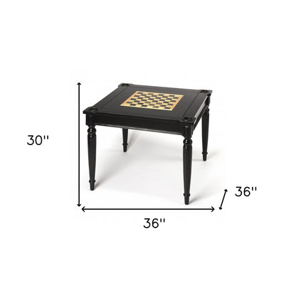 Table basse carrée en bois manufacturé noir de 36 po