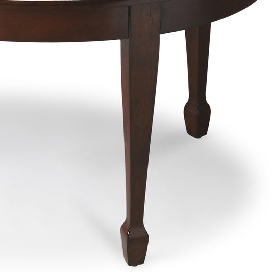 Table basse ovale marron foncé et marron de 38 po