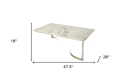 Table basse en métal et marbre