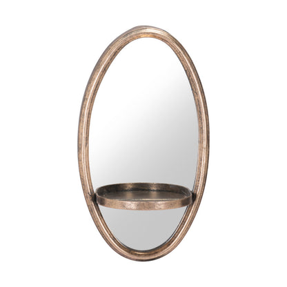 Miroir ovale doré de 13 po avec cadre décoratif