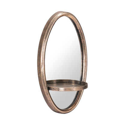 Miroir ovale doré de 13 po avec cadre décoratif