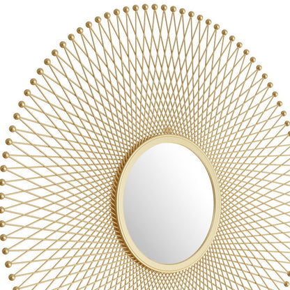 35" Gold Round Accent Mirror