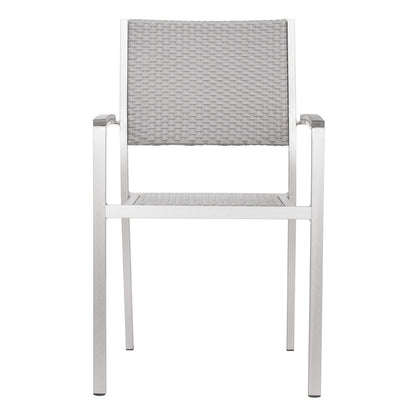 Set Of Two 21" White Aluminum Arm Chair