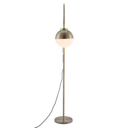 White and Brushed Bronze Crossed Floor Lamp