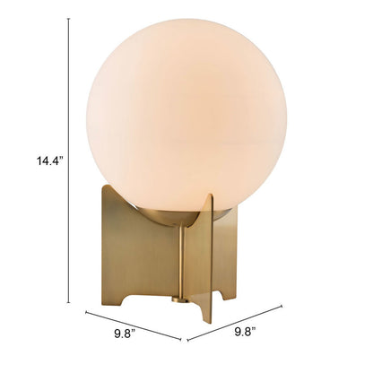 Lampe de chevet en métal et laiton de 37 po avec abat-jour globe blanc cassé