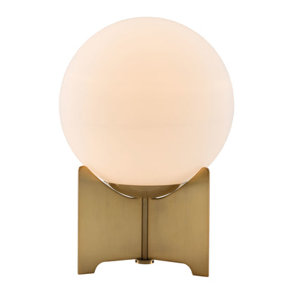 Lampe de chevet en métal et laiton de 37 po avec abat-jour globe blanc cassé