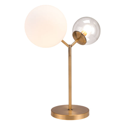 56" Copper Metal Bedside Table Lamp With Clear Globe Shade